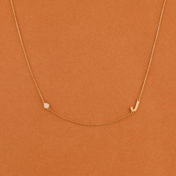 Bezel Diamond Initial Necklace - SOULFEEL PAKISTAN- FEEL THE LOVE 