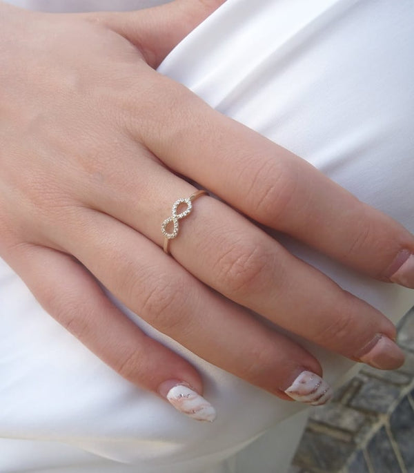 Dainty Pave Infinity Ring