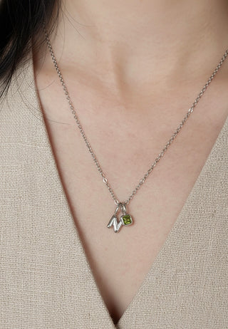 Keepsake Initial Birthstone Necklace