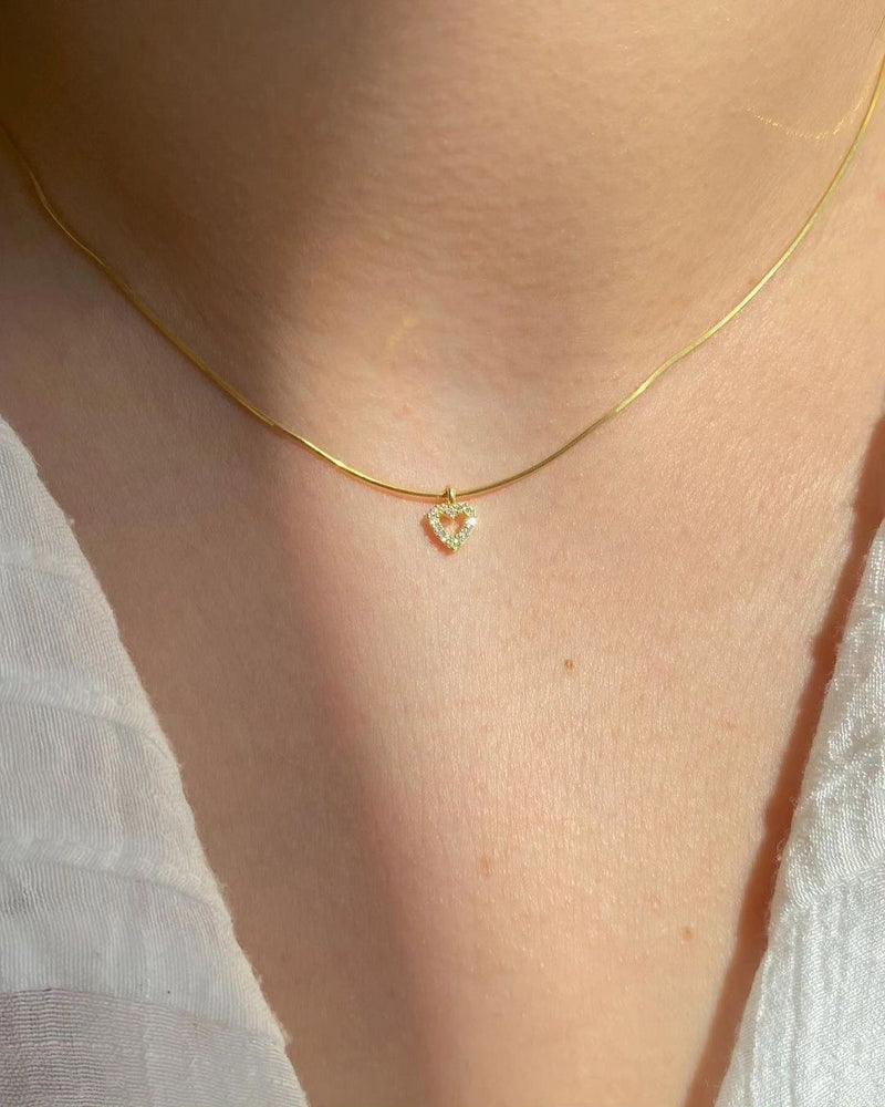 Tiny Diamond Heart Necklace | Pure 925 Silver - SOULFEEL PAKISTAN- FEEL THE LOVE 