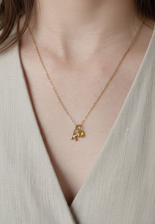 Keepsake Initial Birthstone Necklace