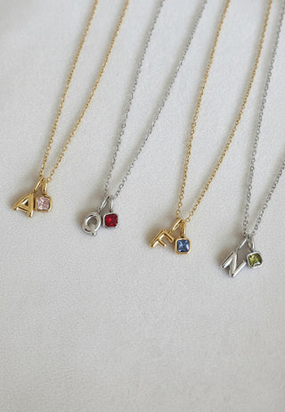Keepsake Initial Birthstone Necklace