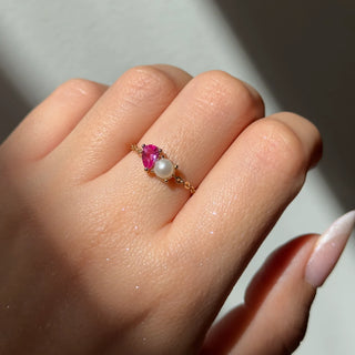 You + Me Pearl Chain Ring