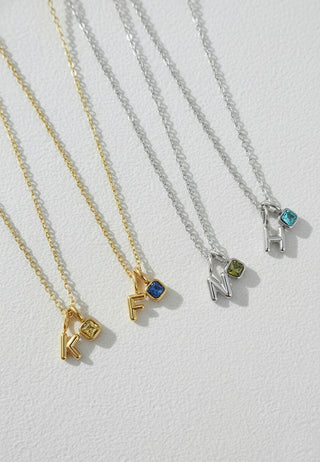 Keepsake Initial Birthstone Necklace