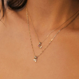 Tiny Letter Charm Necklace