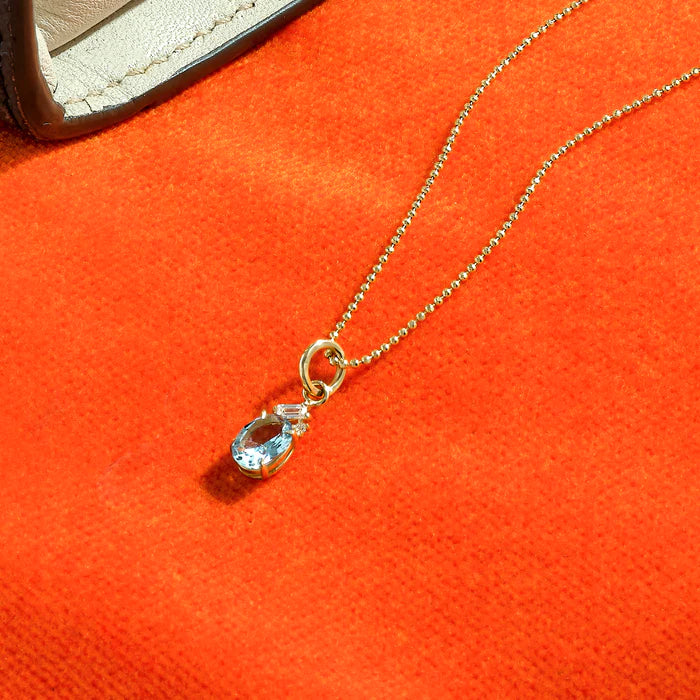 Aquamarine Oval Necklace - SOULFEEL PAKISTAN- FEEL THE LOVE 