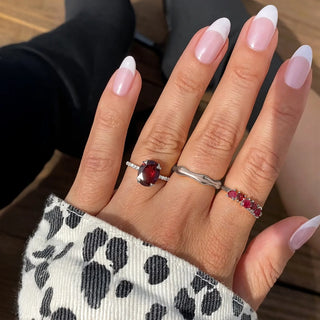 Red Garnet Mawra Ring | Pure 925 Silver