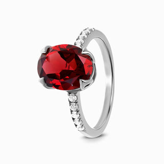 Red Garnet Mawra Ring | Pure 925 Silver