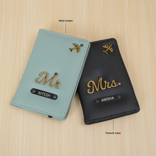 Couple Passport Cover - Mr & Mrs