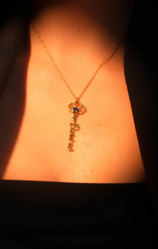 Birth Flower Necklace With Name