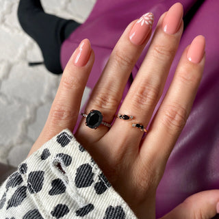 Black Harlow Ring | Pure 925 Silver
