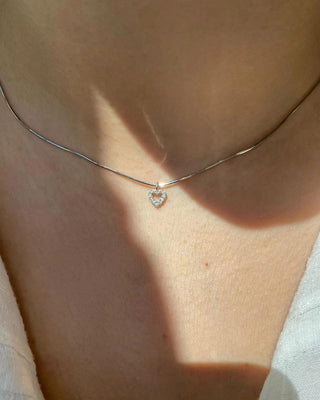 Tiny Diamond Heart Necklace | Pure 925 Silver - SOULFEEL PAKISTAN- FEEL THE LOVE 