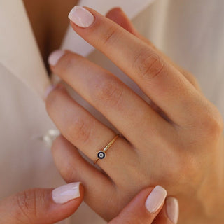 Minimal Evil Eye Ring - SOULFEEL PAKISTAN- FEEL THE LOVE 