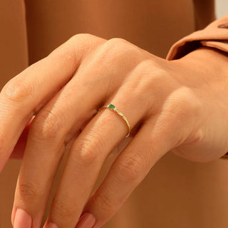 Minimal Emerald Ring | 925 Silver - SOULFEEL PAKISTAN- FEEL THE LOVE 