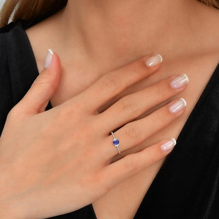 Dainty Sapphire Ring | Pure 925 Silver