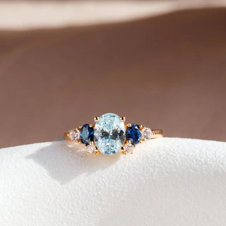 Aquramarine Multistone Ring