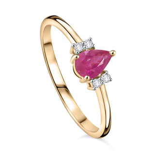 Ruby Pear Cut Ring | Pure Silver