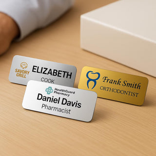 Custom Name Tag Badge With Text & Logo