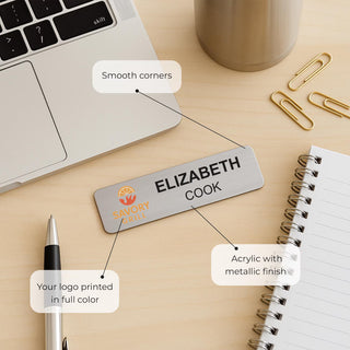Custom Name Tag Badge With Text & Logo