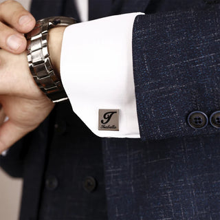 Square Bold Initial Cufflinks - SOULFEEL PAKISTAN- FEEL THE LOVE 