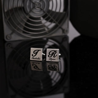 Square Bold Initial Cufflinks - SOULFEEL PAKISTAN- FEEL THE LOVE 