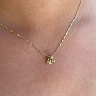 Tiny Letter Charm Necklace