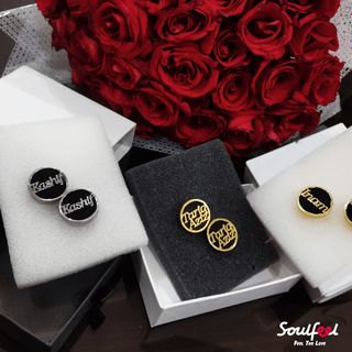 Calligraphic Stone Cufflinks - SOULFEEL PAKISTAN- FEEL THE LOVE 