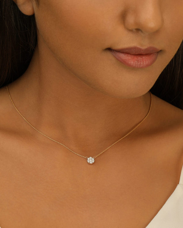 Oval Cluster Solitarie Necklace