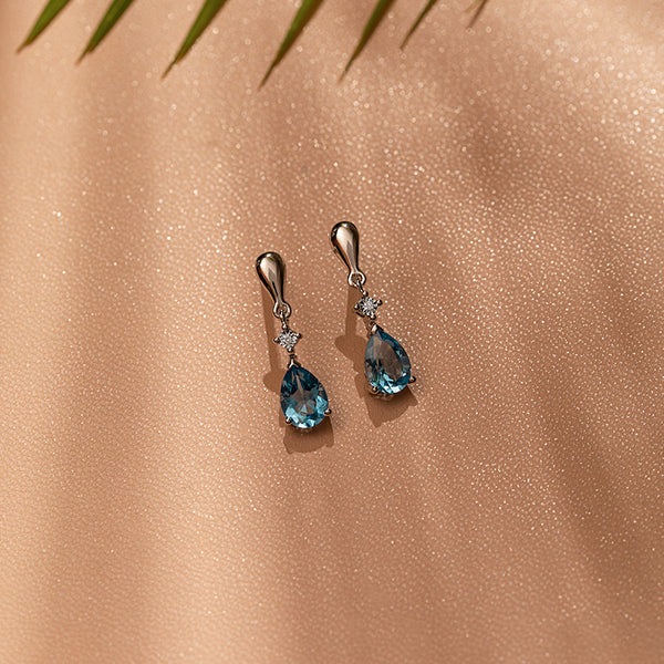 The Aquamarine Drop Earrings