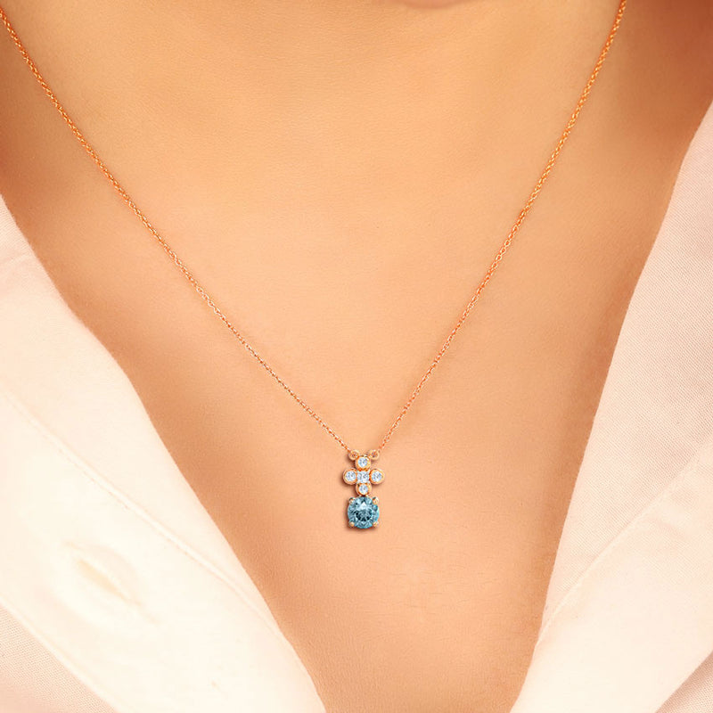Minimal Aquamarine Necklace - SOULFEEL PAKISTAN- FEEL THE LOVE 