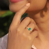 Alisha Emerald Ring - Pure 925 Silver - SOULFEEL PAKISTAN- FEEL THE LOVE 