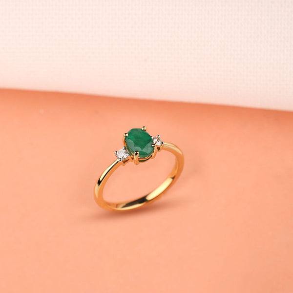 Alisha Emerald Ring - Pure 925 Silver