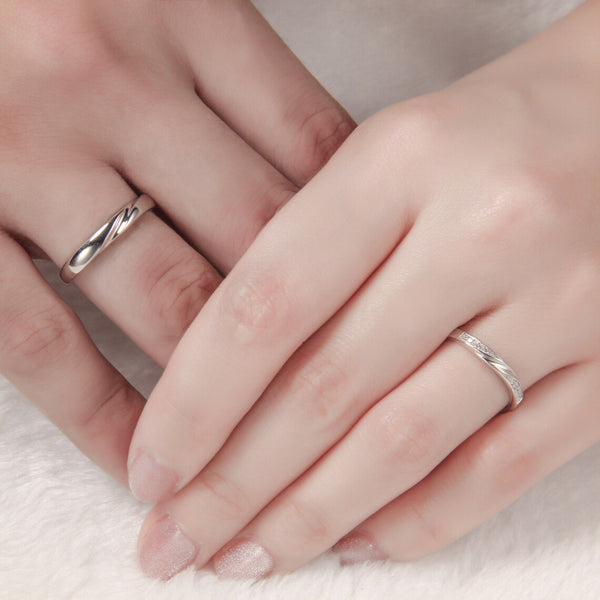 Twisted Couple Bands - Pure Certified Silver - SOULFEEL PAKISTAN- FEEL THE LOVE 