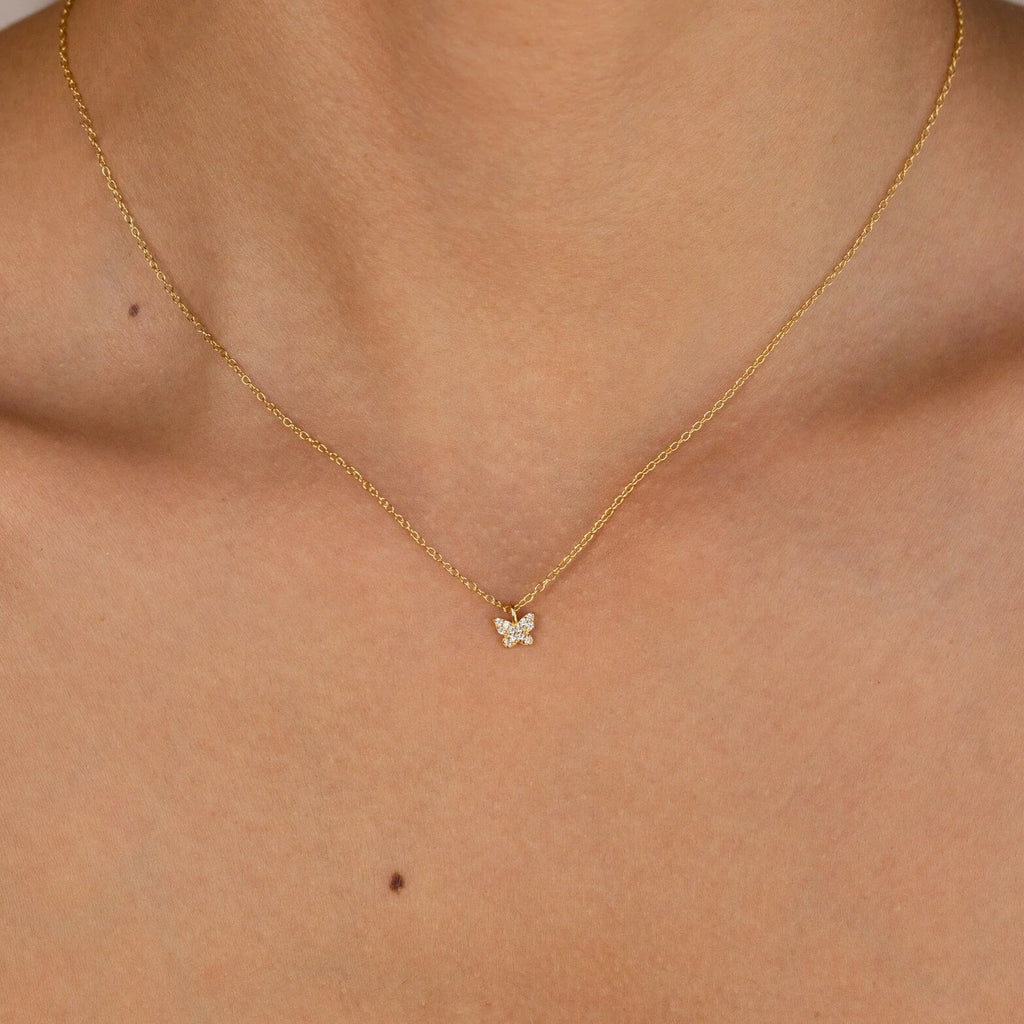 Minimalist butterfly necklace deals