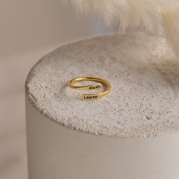Rounded Name Wrap Ring
