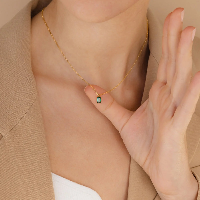 Maira Emerald Necklace - Pure Silver