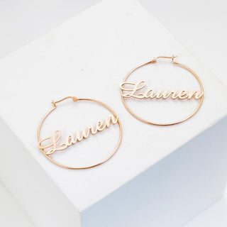 Name Hoop Earrings - SOULFEEL PAKISTAN- FEEL THE LOVE 