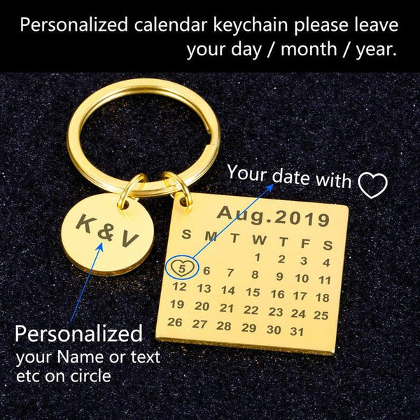 Golden Calendar Keychain - SOULFEEL PAKISTAN- FEEL THE LOVE 