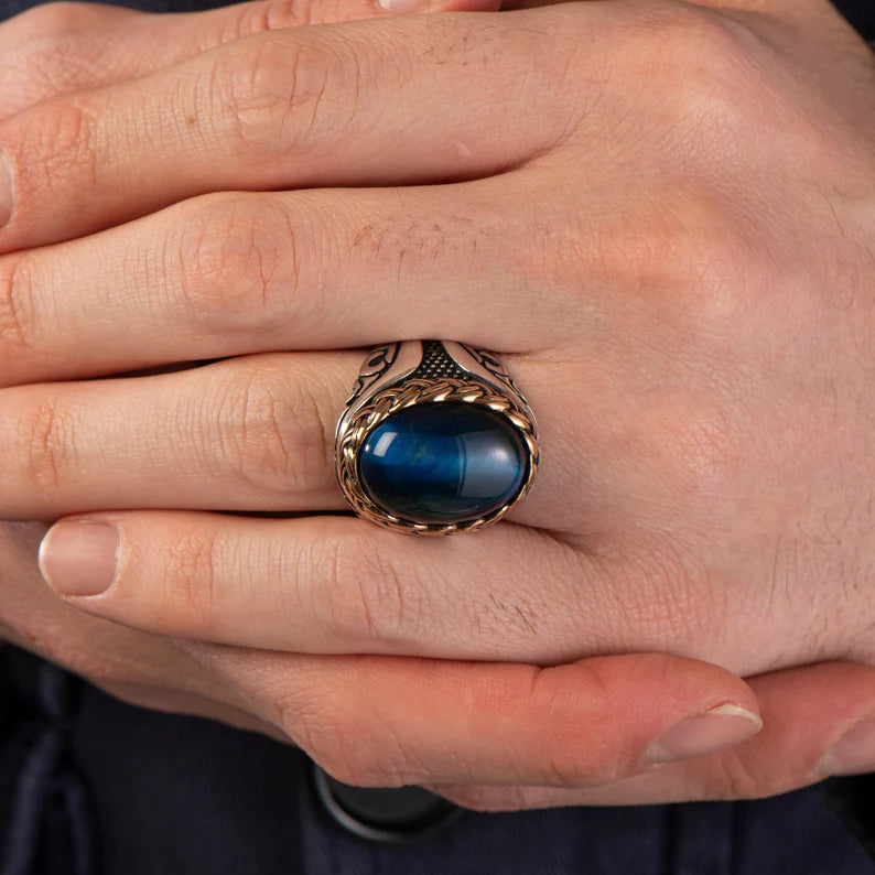 Vintage Blue Ocean Ring