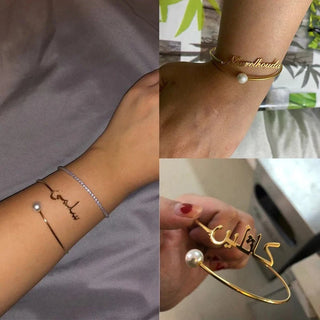 Arabic Customised Pearl Bangle - SOULFEEL PAKISTAN- FEEL THE LOVE 