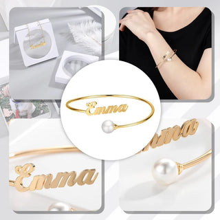 Arabic Customised Pearl Bangle - SOULFEEL PAKISTAN- FEEL THE LOVE 